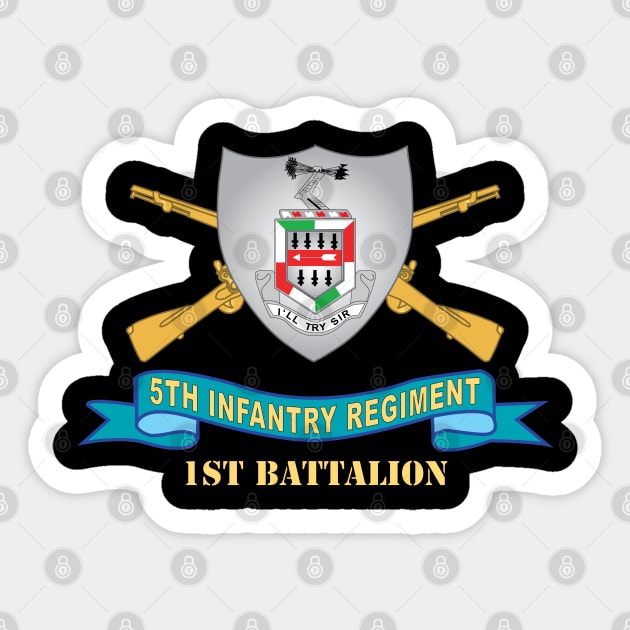 5th Infantry Regiment - DUI - 1st Battalion w Br - Ribbon X 300 Sticker by twix123844